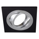 Foco basculante cuadrado empotrar Aluminio 1L, para Lámpara GU10/MR16, Blanco, Negro, Wengué ó Texturizado